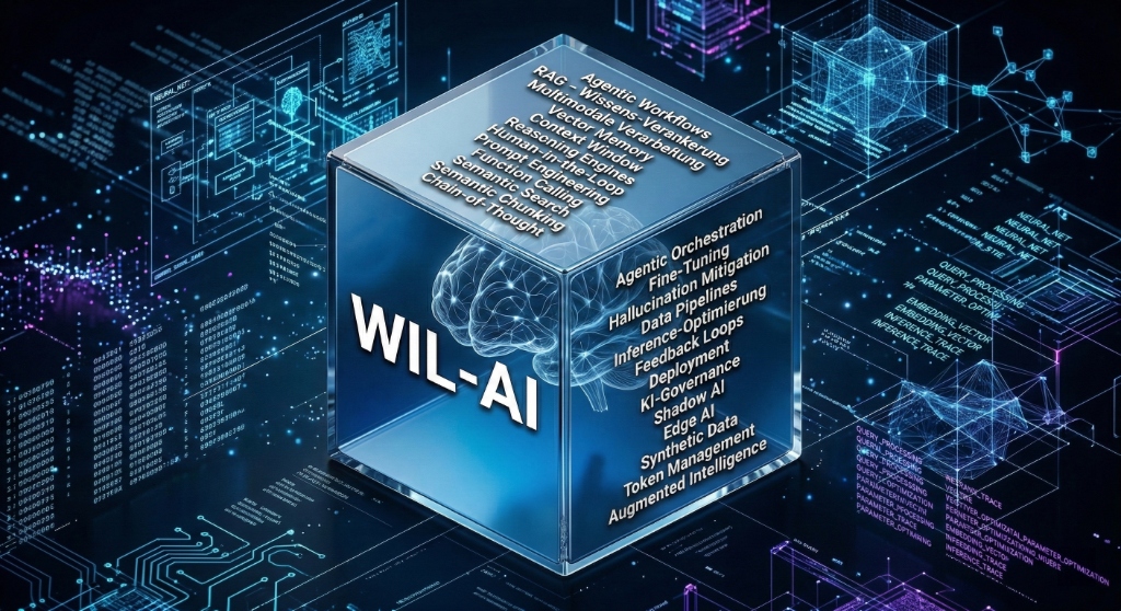 wil-AI Technologie-Stack: RAG-Architekturen, agentische Workflows, LLM-Integration und Change-Management Frameworks